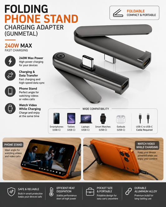 USB-C Foldable Phone Stand Adapter